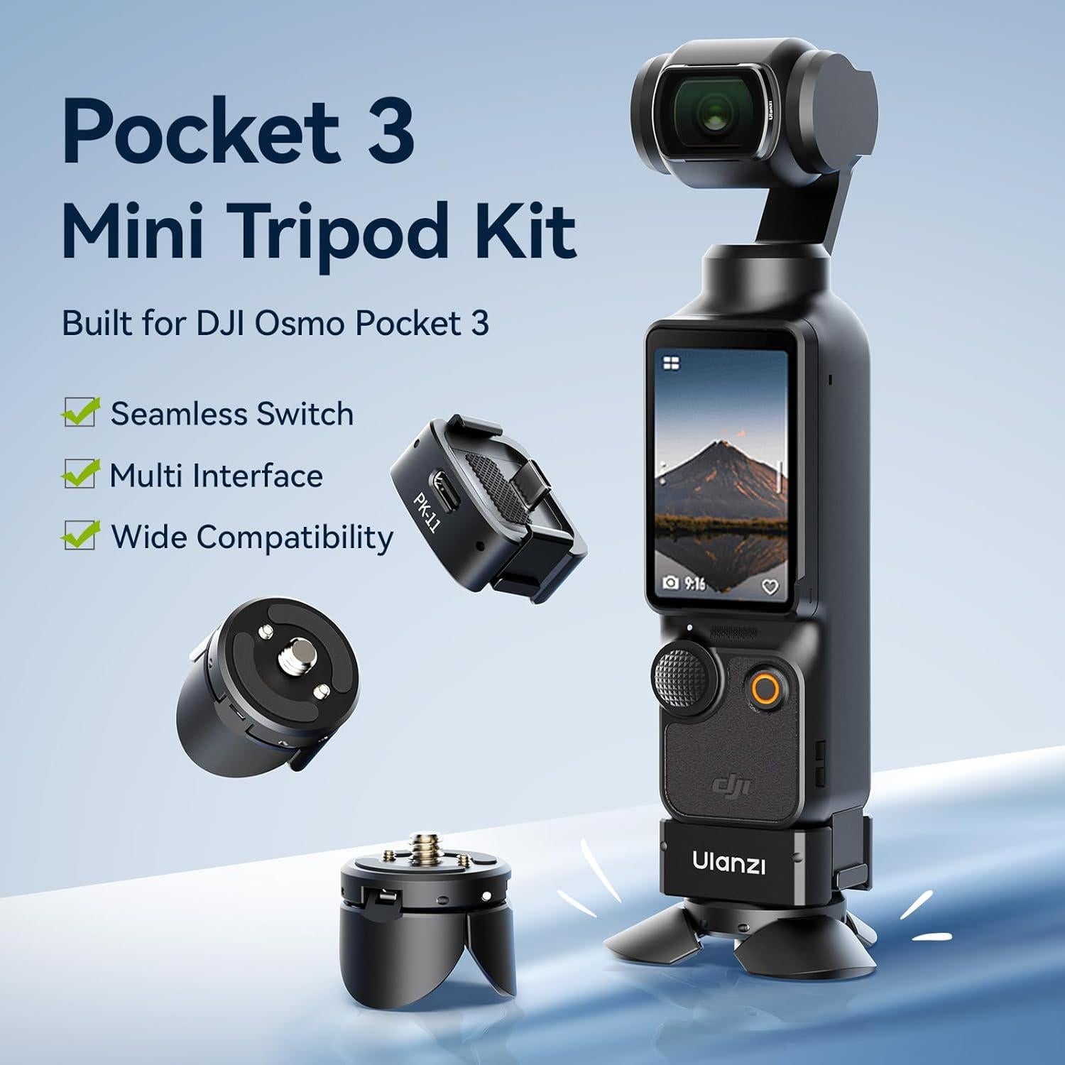 Kit Mini Trípode ULANZI PK-08 y PK-11 para DJI Osmo Pocket 3