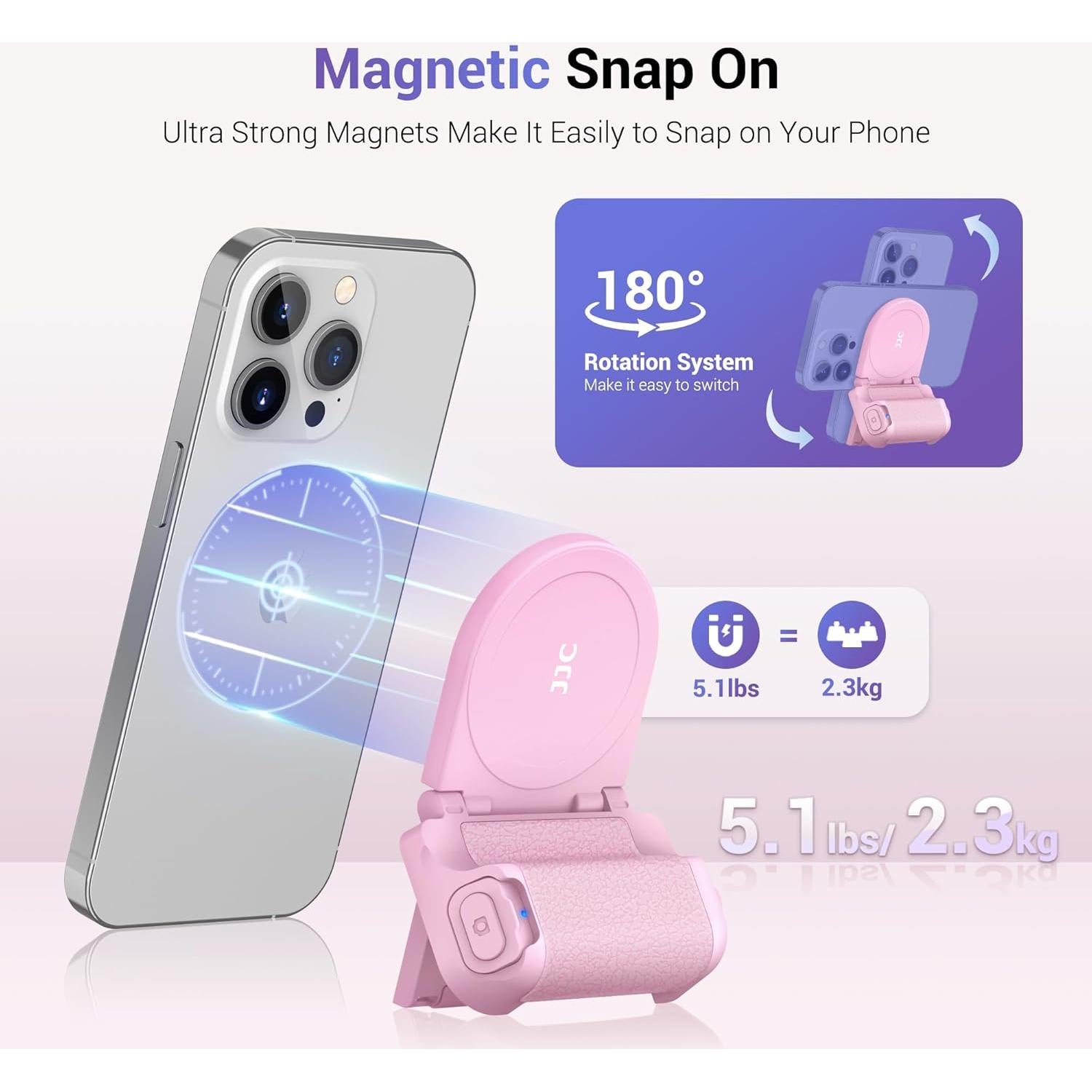 Soporte Magnético para Smartphone Jinjiacheng Rosa con Control Remoto