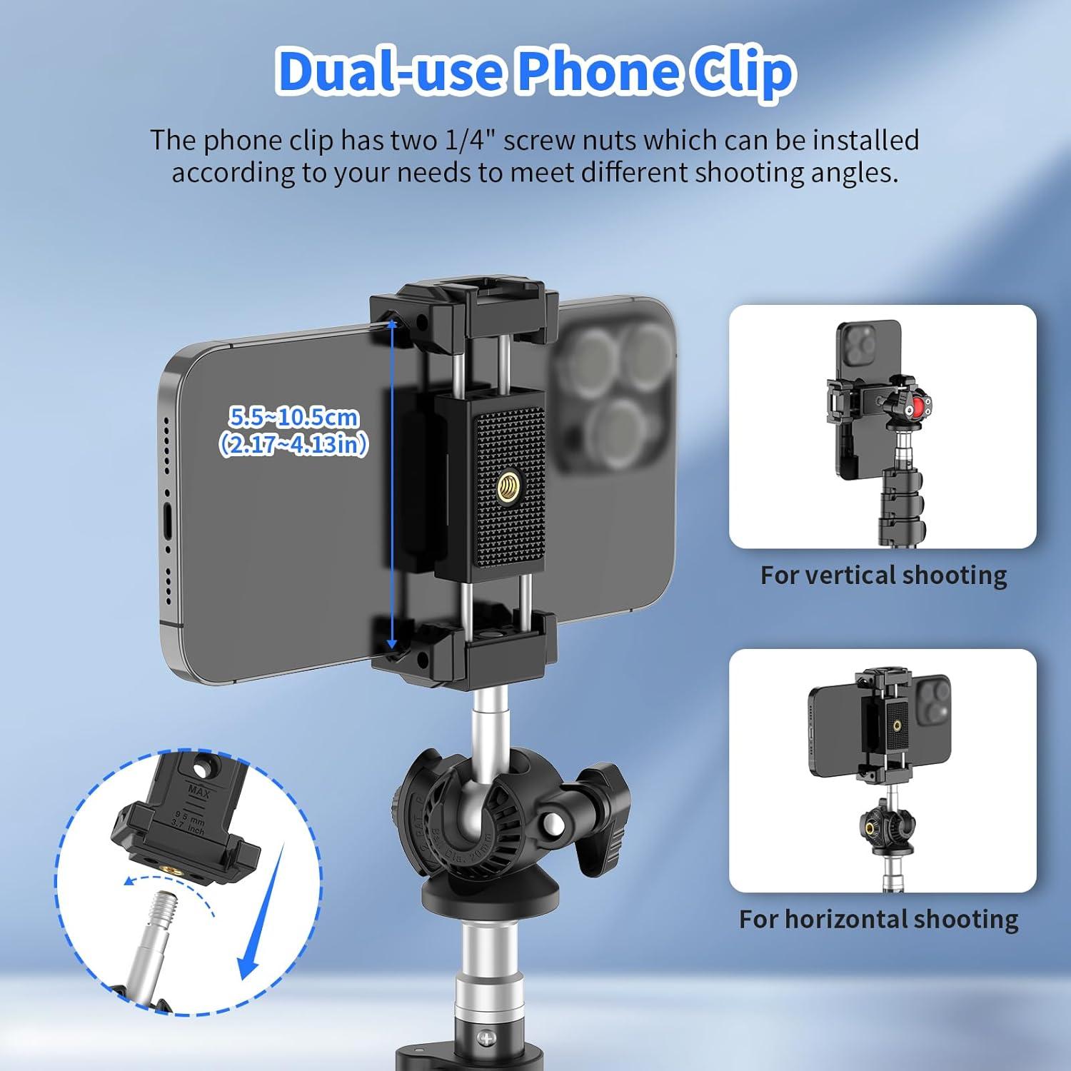 Soporte de trípode XXZU para teléfono y cámara 360°