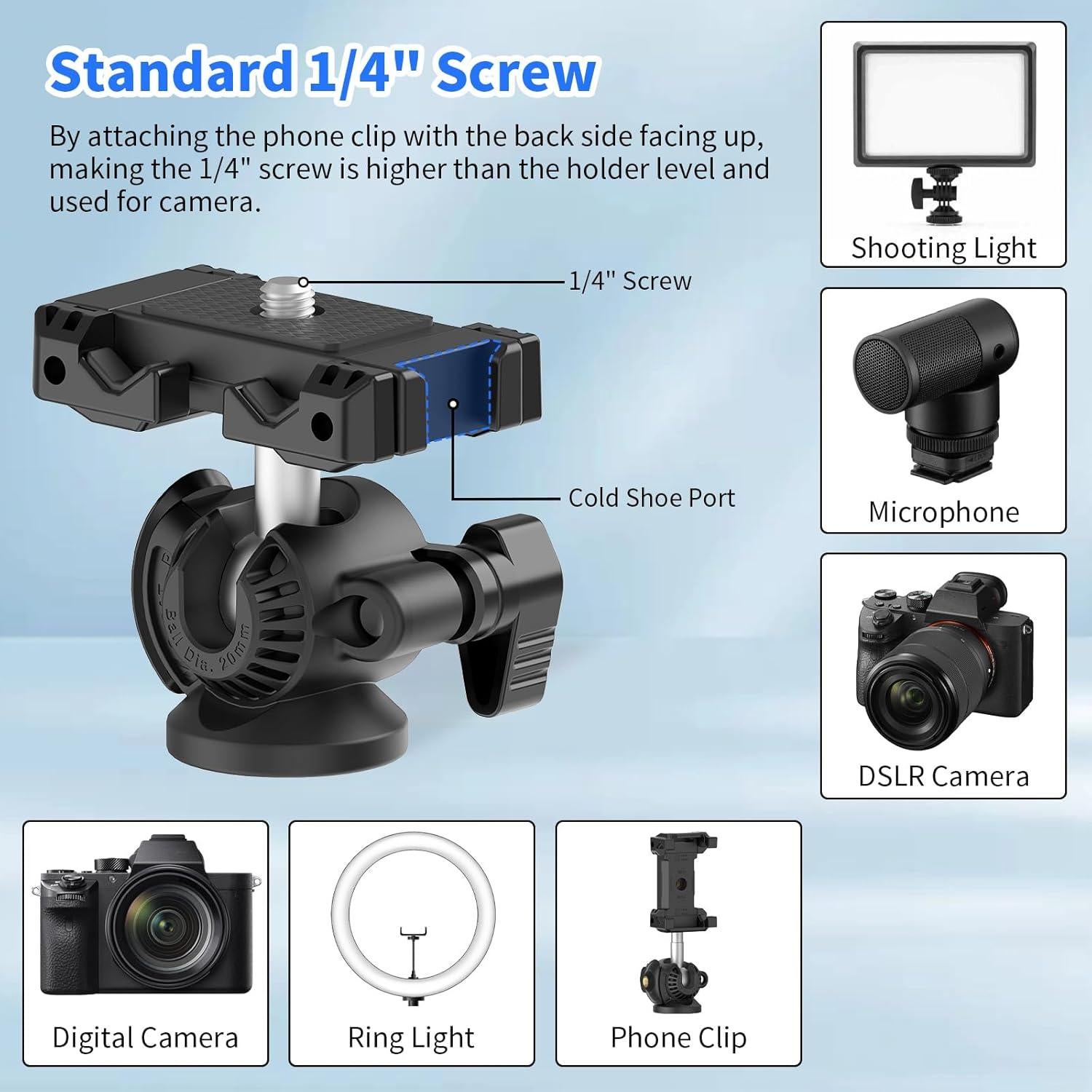 Soporte de trípode XXZU para teléfono y cámara 360°