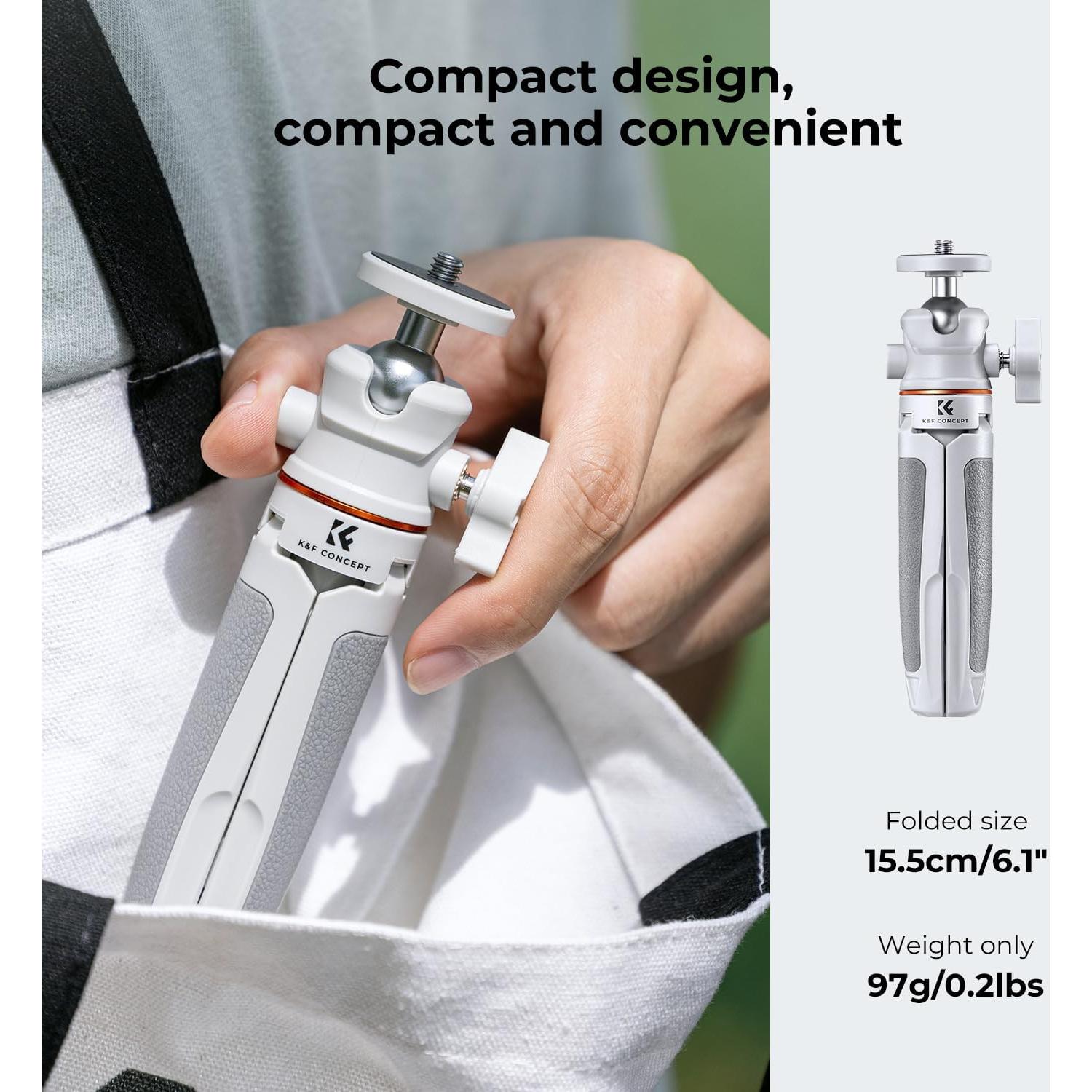 Trípode Mini K&F Concept KF09.128 para Smartphone Blanco