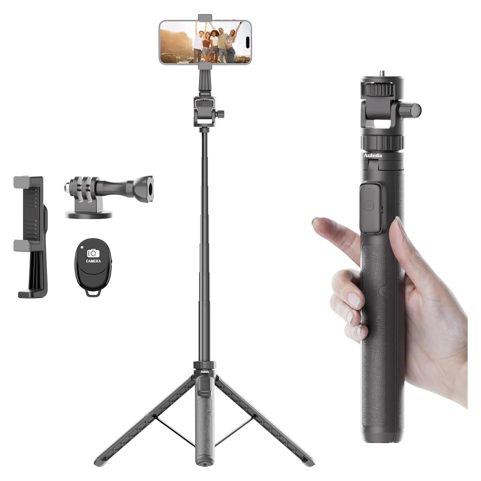 Trípode Extensible Auleda 70" (177.8 cm) para GoPro y Smartphone