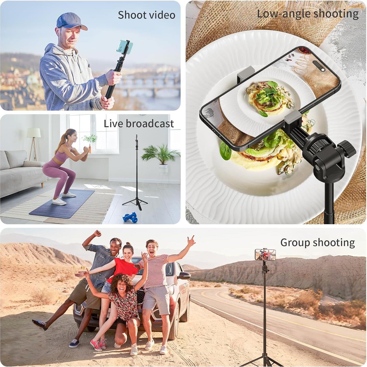 Trípode Extensible Auleda 70" (177.8 cm) para GoPro y Smartphone