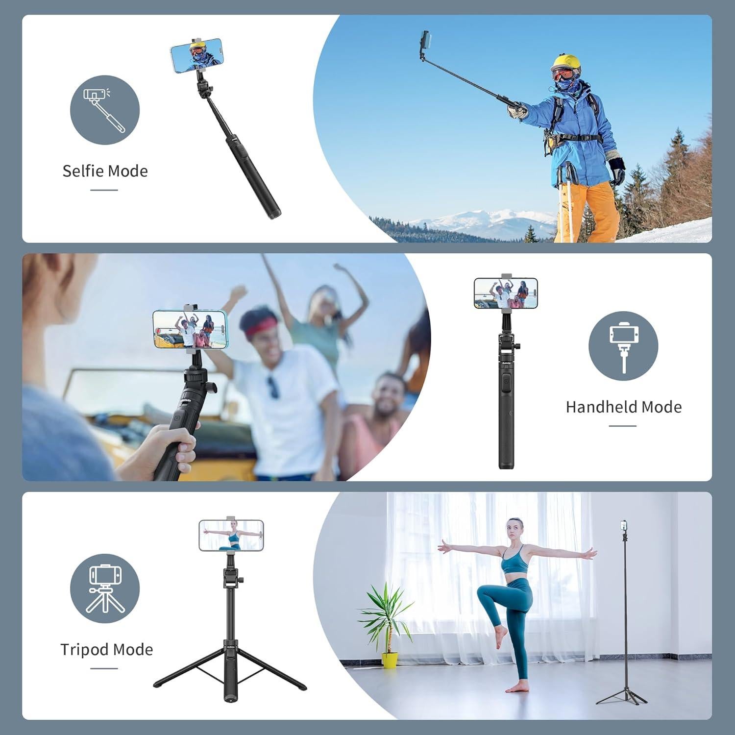 Trípode Extensible Auleda 70" (177.8 cm) para GoPro y Smartphone