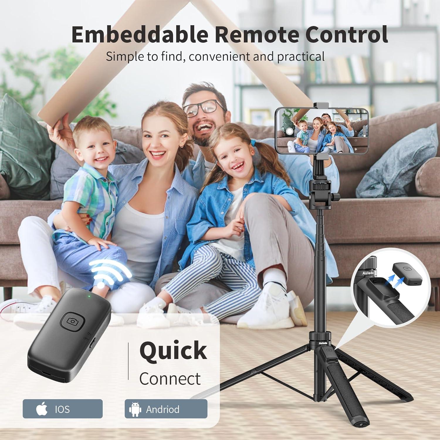 Trípode Extensible Auleda 70" (177.8 cm) para GoPro y Smartphone