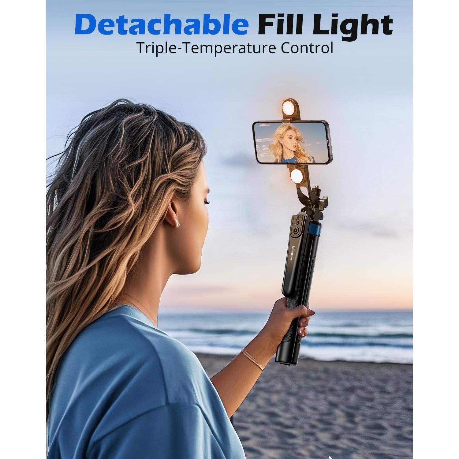 Trípode Extensible UBeesize 162.5 cm con Luz y Control Remoto