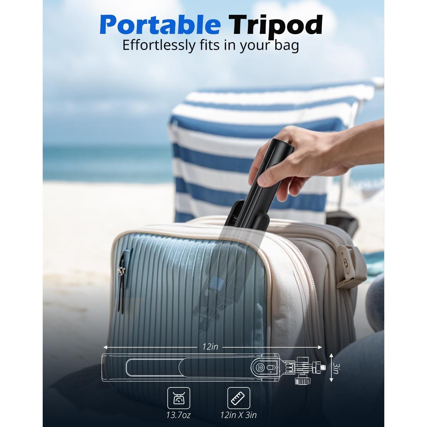 Trípode Extensible UBeesize 162.5 cm con Luz y Control Remoto