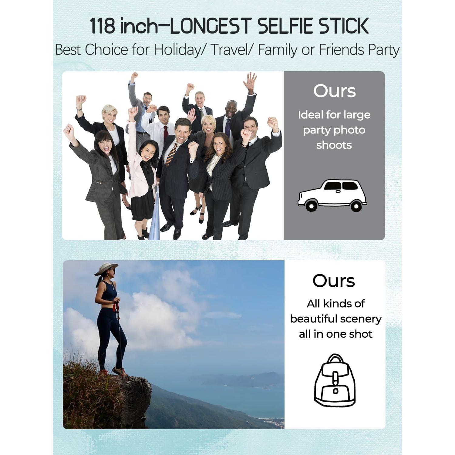 Palo de Selfie Extensible BMZX 3m con Tripode y Control Remoto