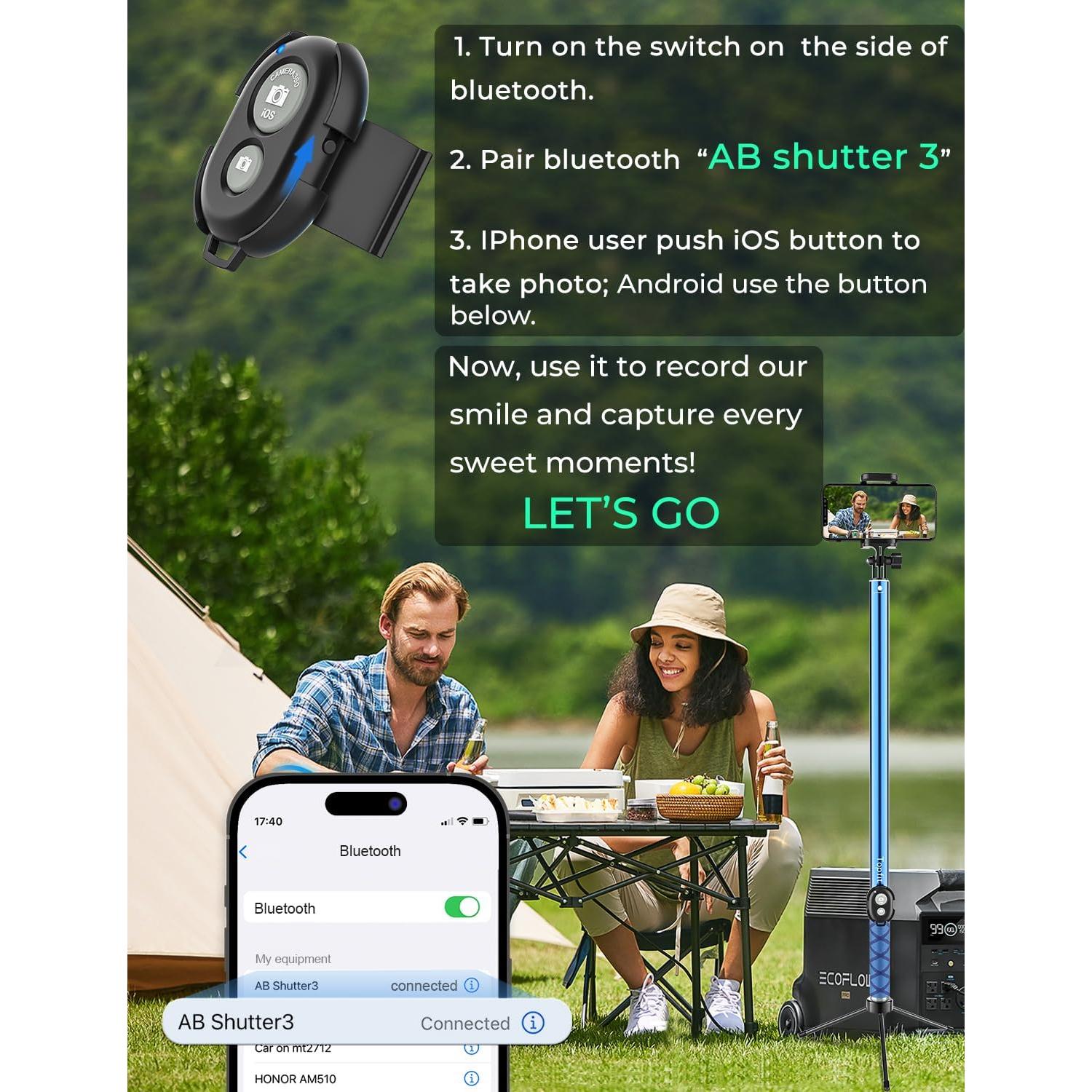 Palo de Selfie Extensible BMZX 3m con Tripode y Control Remoto