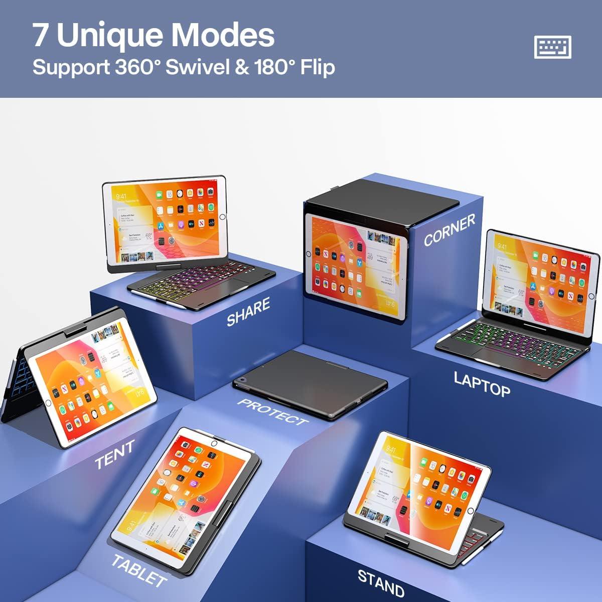 Funda NOKBABO para iPad 9ª Gen con Teclado y Touchpad 360°