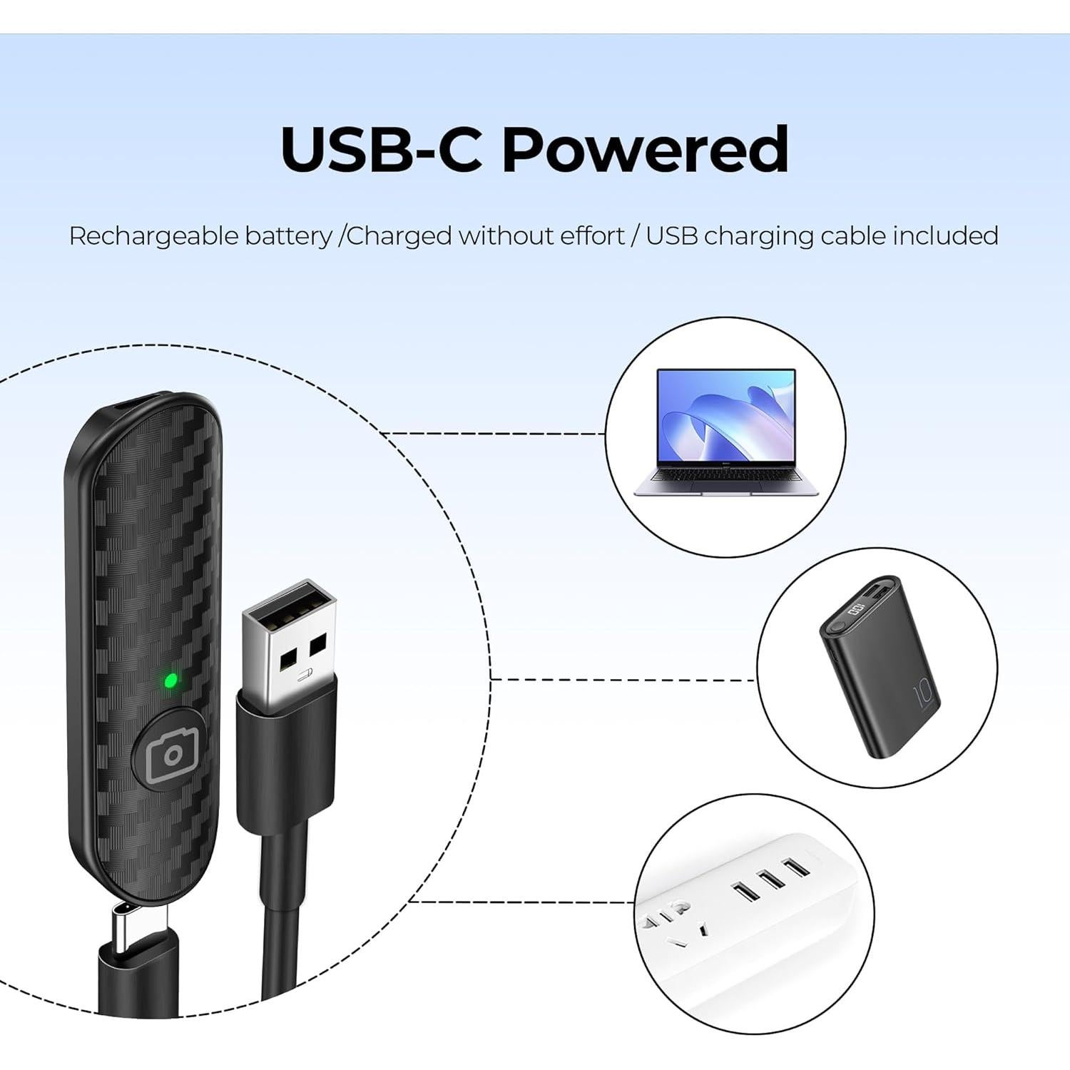 Disparador Remoto Bluetooth ATUMTEK, Fibra de Carbono, 10m