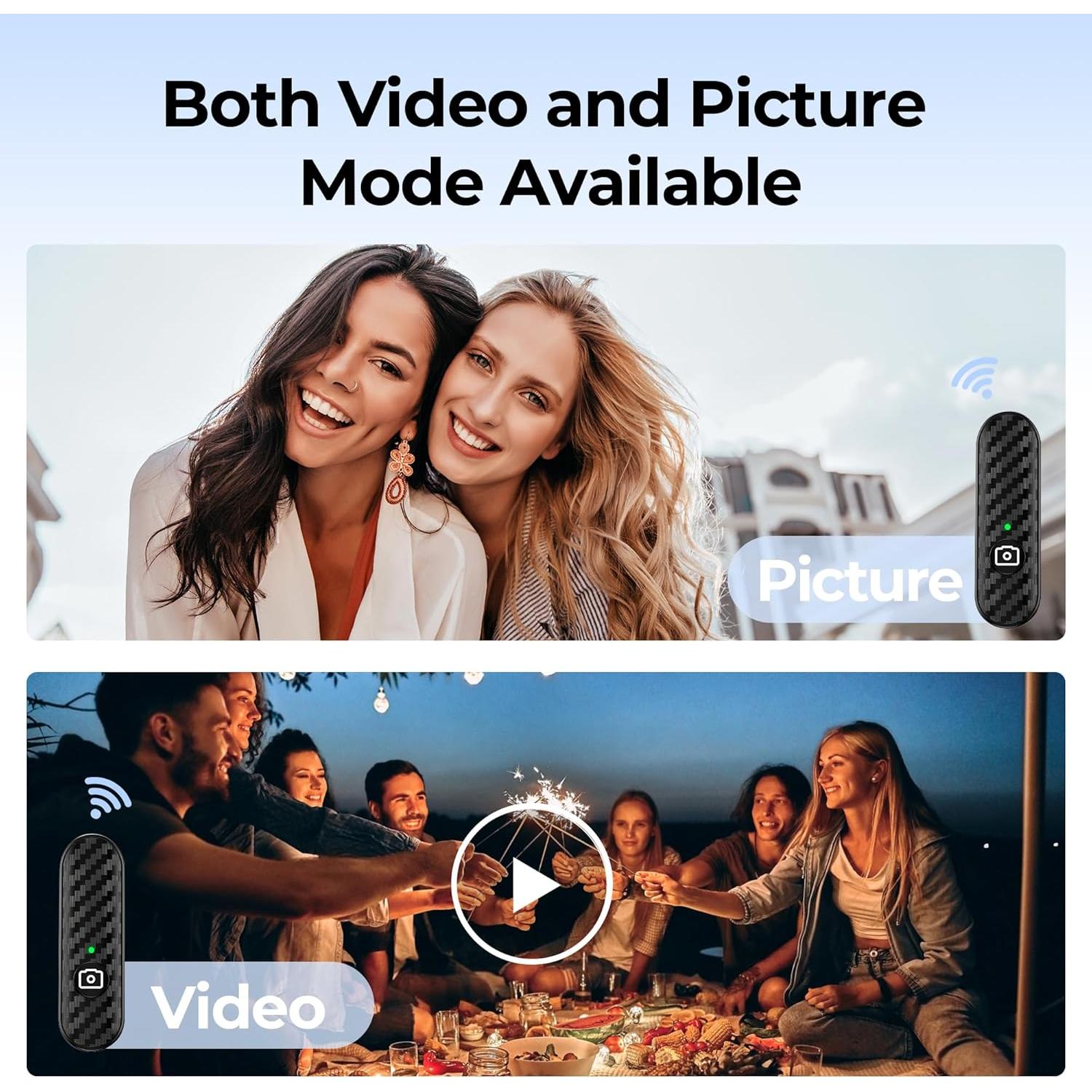 Disparador Remoto Bluetooth ATUMTEK, Fibra de Carbono, 10m