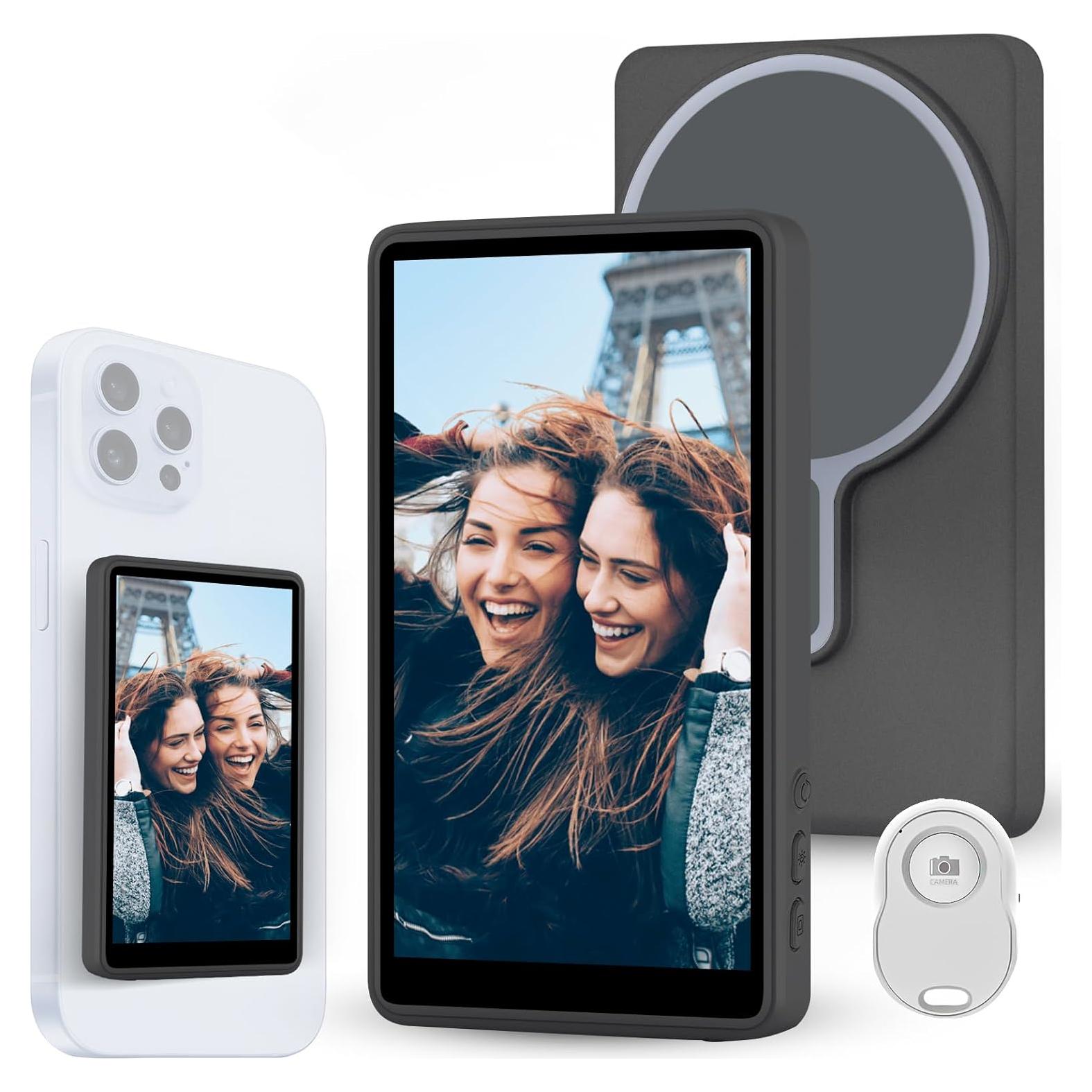 Monitor de selfies inalámbrico Musoumars T1P 4" HD Gris