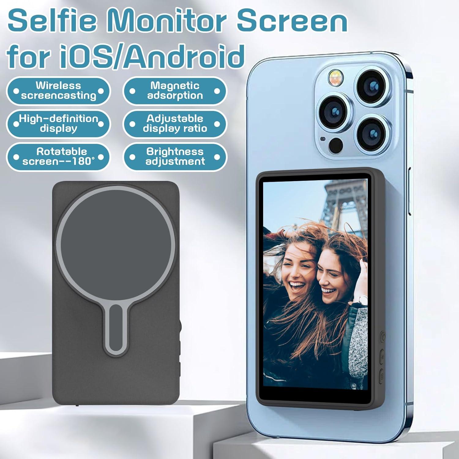 Monitor de selfies inalámbrico Musoumars T1P 4" HD Gris