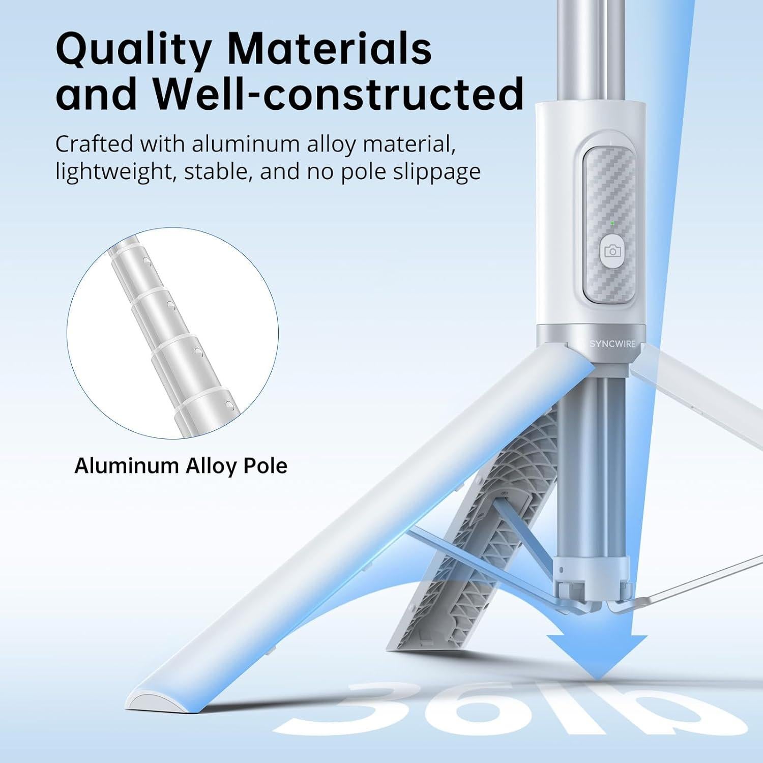 Trípode de Selfie SYNCWIRE 55" Aluminio Extensible con Control Remoto