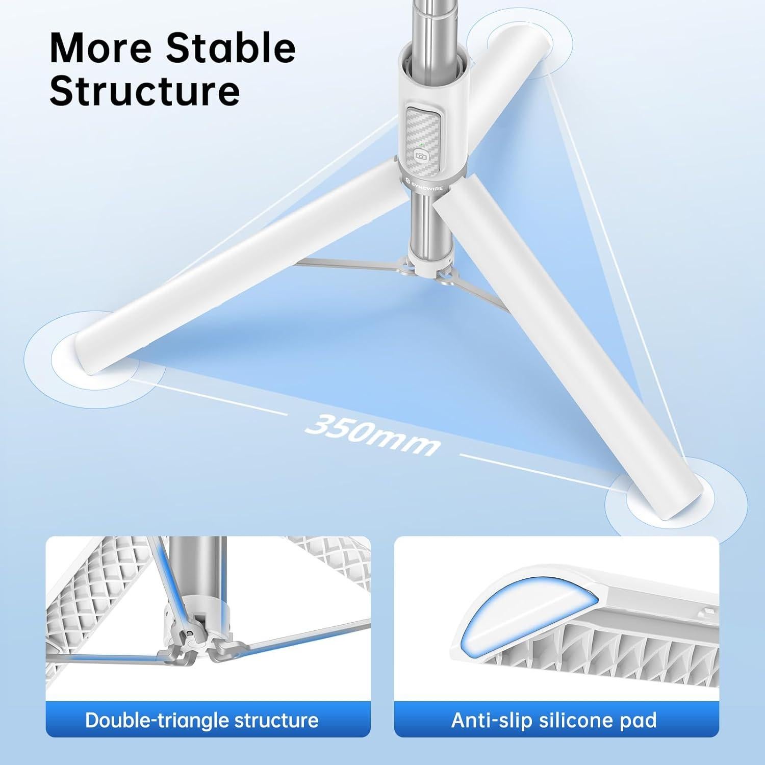 Trípode de Selfie SYNCWIRE 55" Aluminio Extensible con Control Remoto