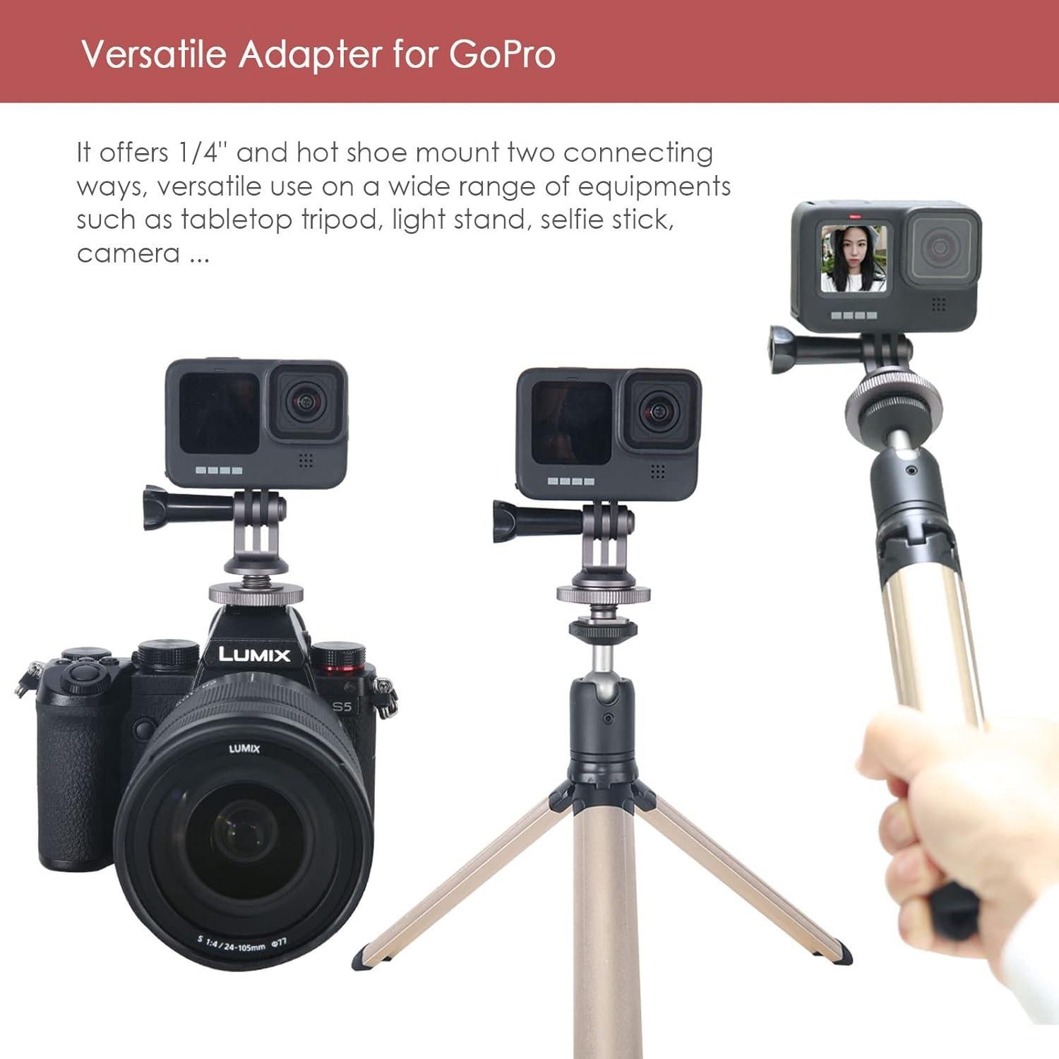 Adaptador de Montaje NICEYRIG para GoPro Hero 10/9/8/7/6/5 y DJI Osmo Action
