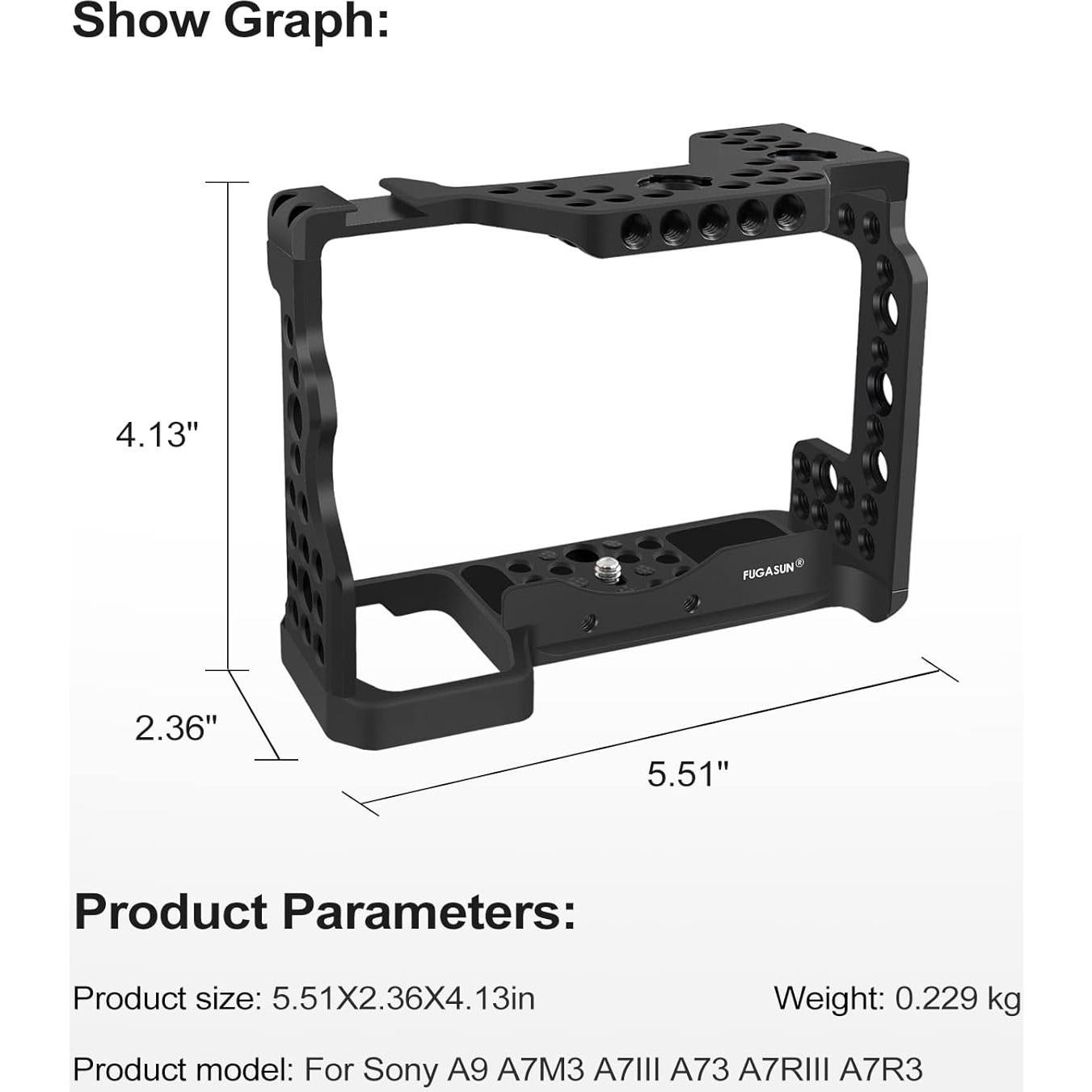 Jaula de cámara FUGASUN para Sony A9 A7II A7III A7RIII