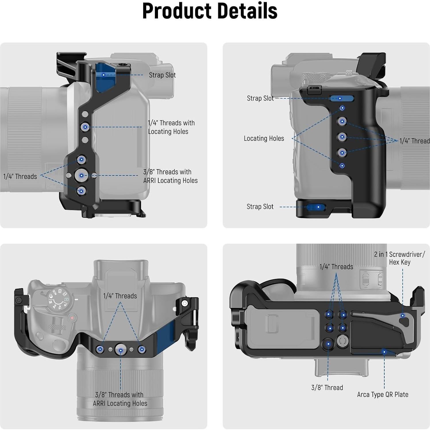 Jaula de Cámara NEEWER CA031 para Canon EOS R50, Aluminio