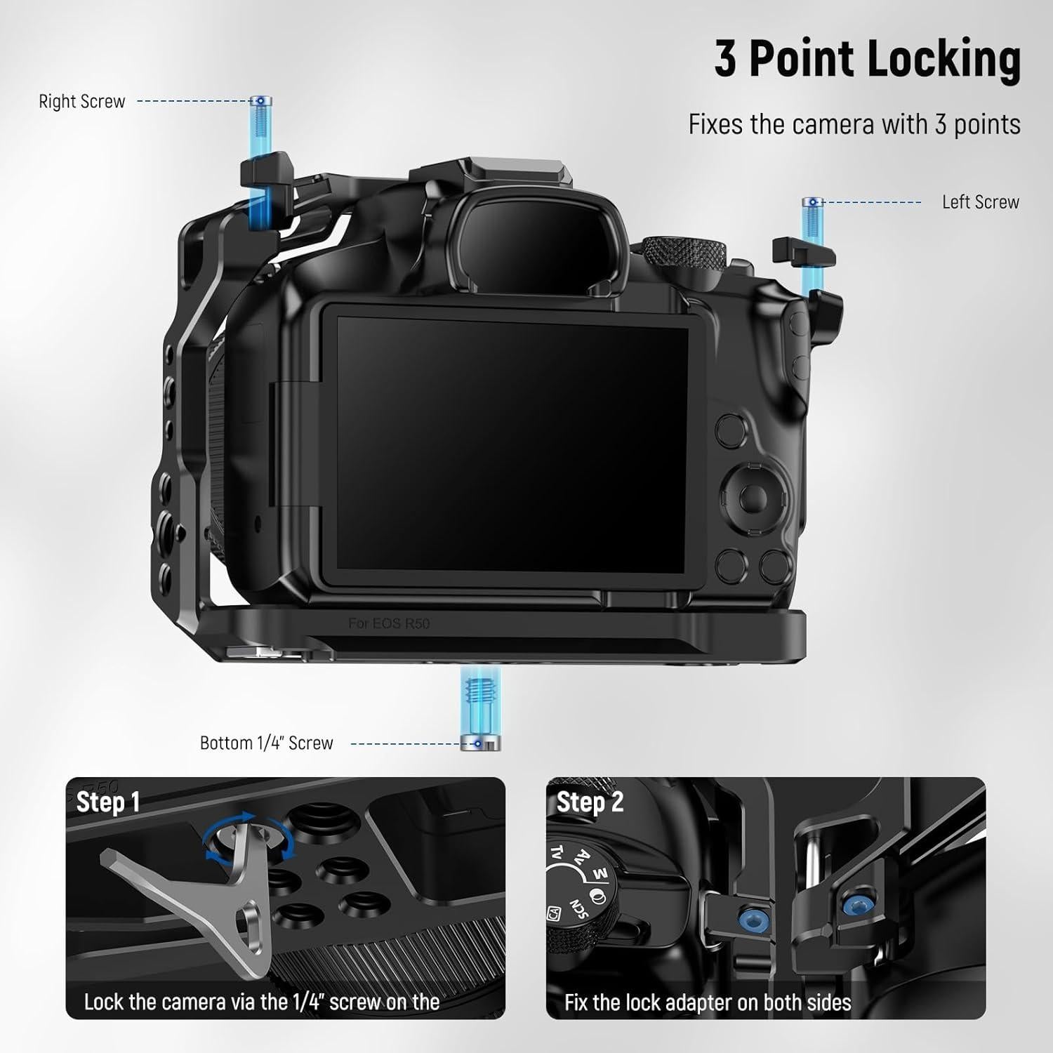 Jaula de Cámara NEEWER CA031 para Canon EOS R50, Aluminio