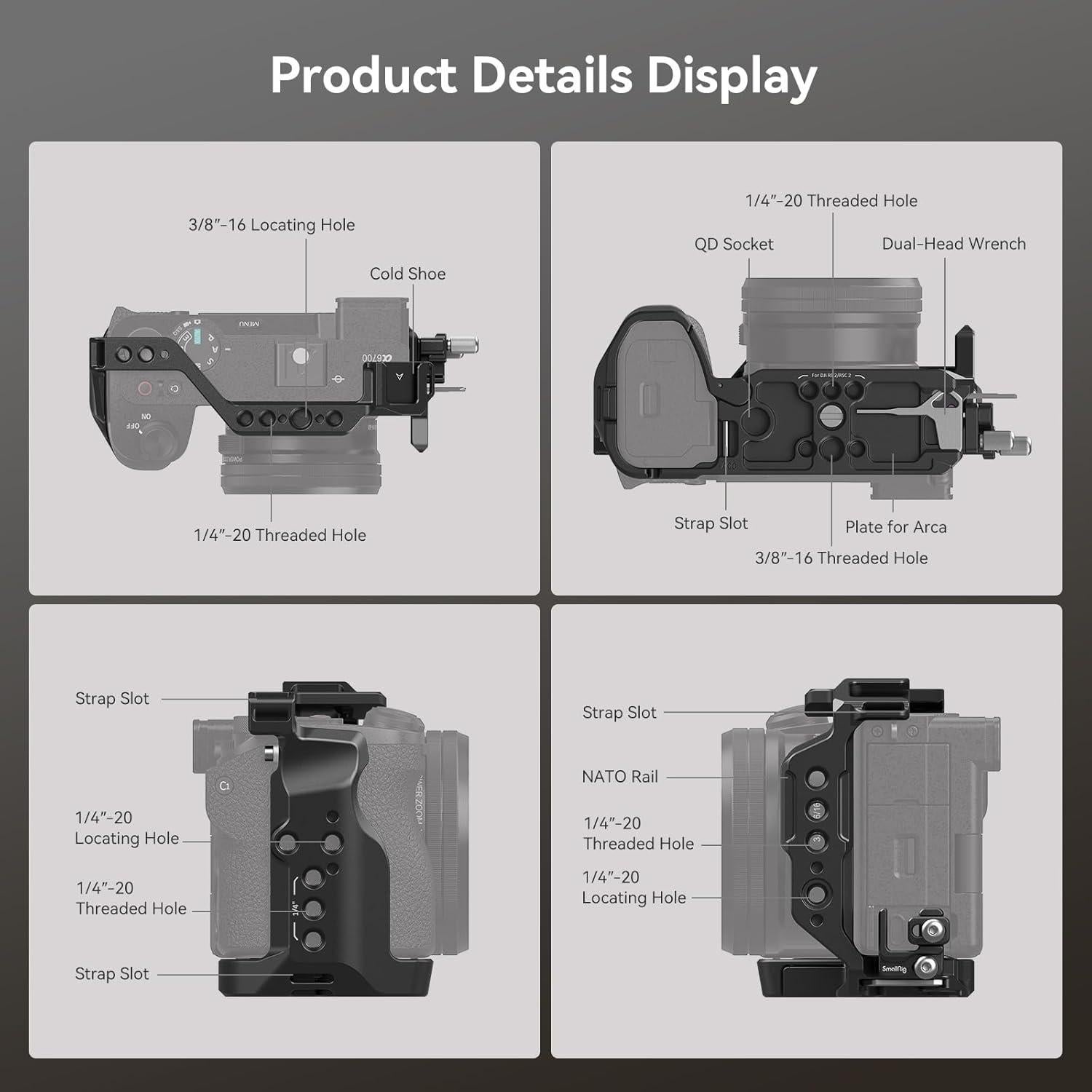 Jaula SmallRig 4336 para Sony A6700 con Abrazadera HDMI