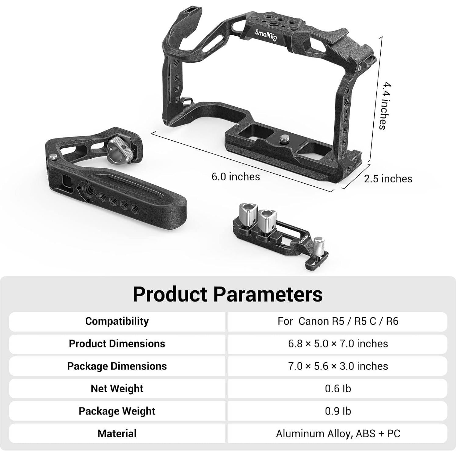 Jaula SmallRig 3234 para Canon R5 R6 R5 C con mango y abrazadera