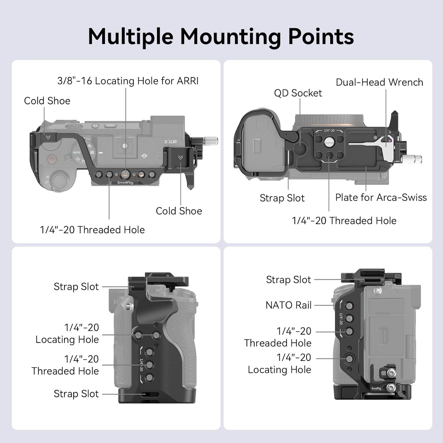 Jaula SmallRig 4422 para Sony A7C II / A7CR con soporte HDMI