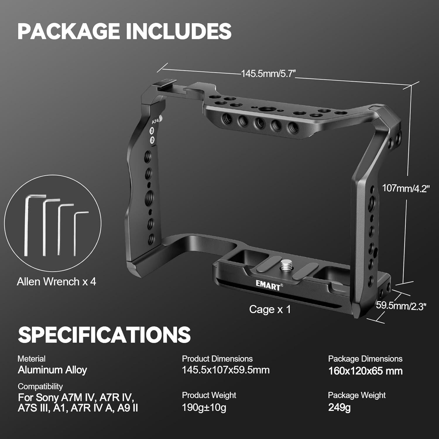 Jaula Completa para Cámara EMART para Sony A7M IV/A7S III