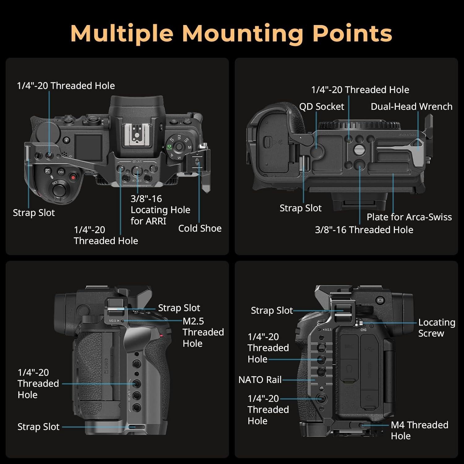 Jaula para cámara SmallRig Z6 III con mango y abrazadera