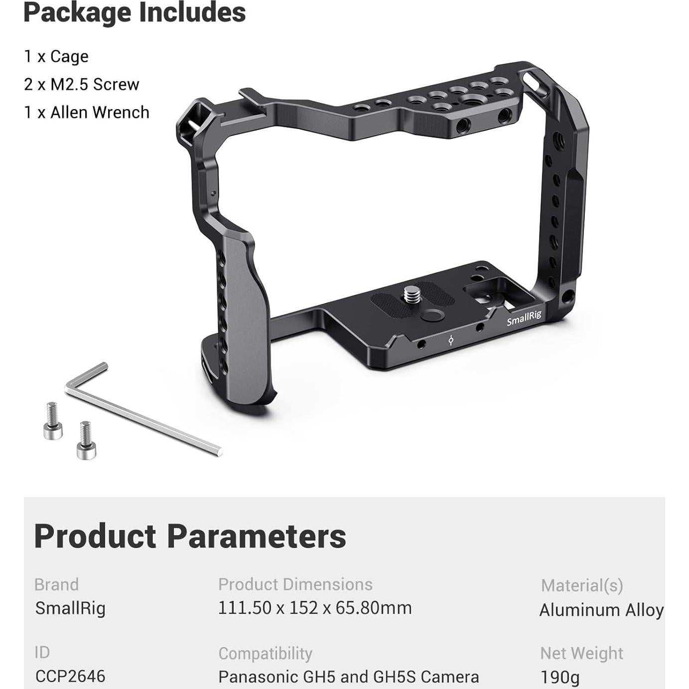 Jaula SMALLRIG 2049 para Cámara Panasonic Lumix GH5 II/GH5/GH5S