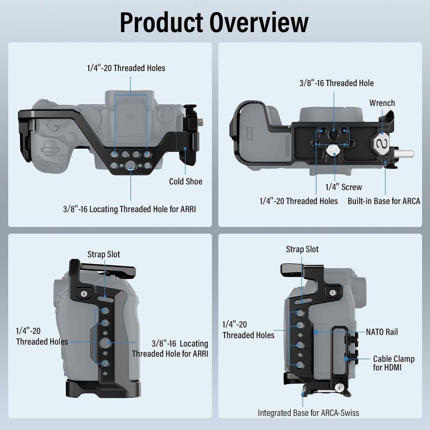 Jaula de Cámara SIRUI para Canon EOS R8 con Placa Rápida