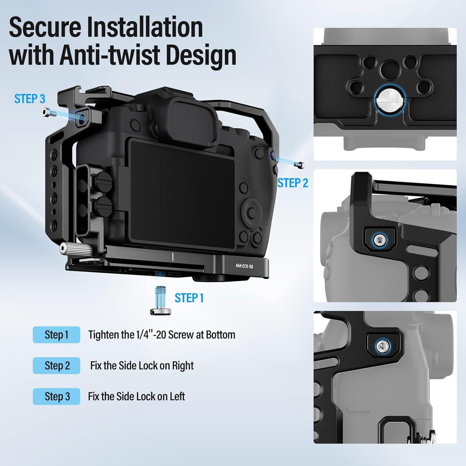 Jaula de Cámara SIRUI para Canon EOS R8 con Placa Rápida