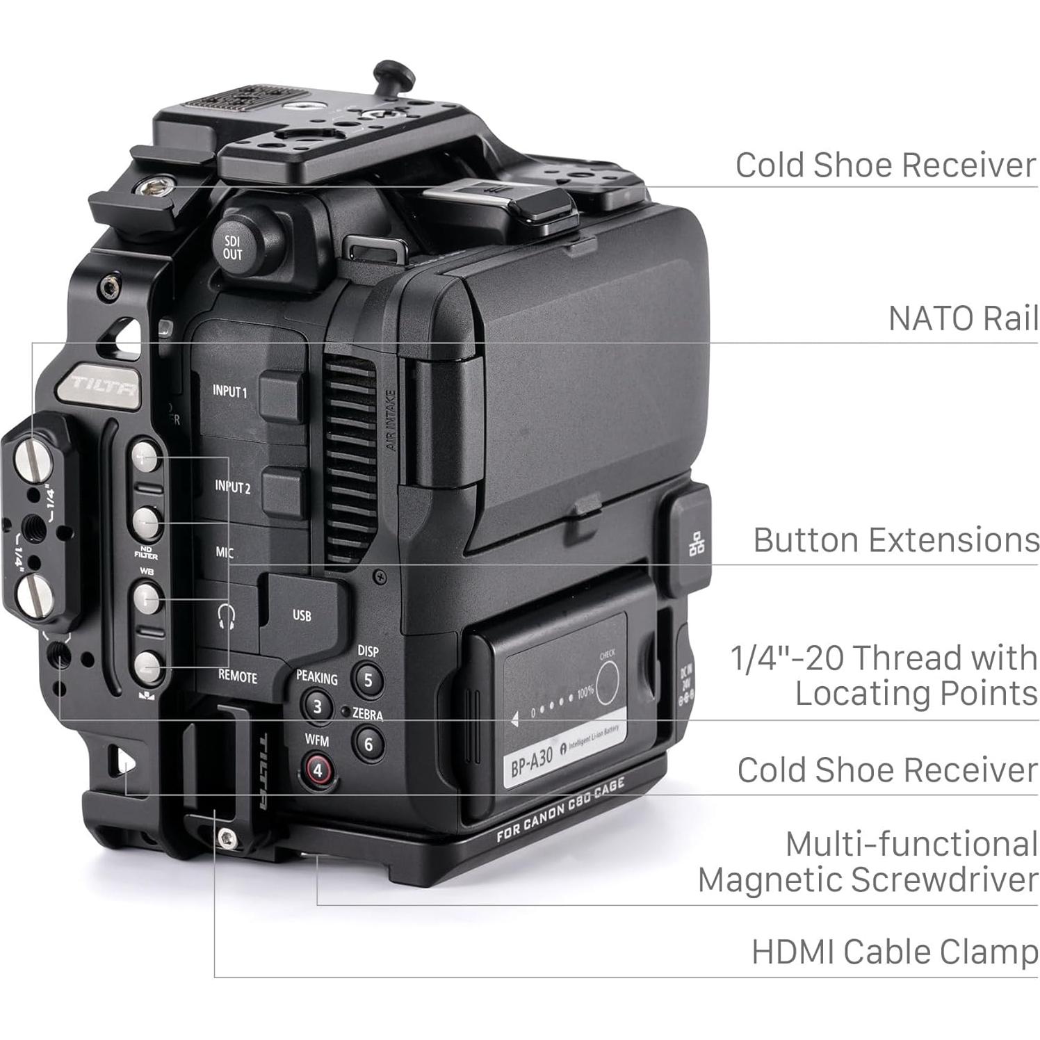 Jaula de Cámara Tilta C80 Kit Avanzado con Mango Lateral y Base LWS