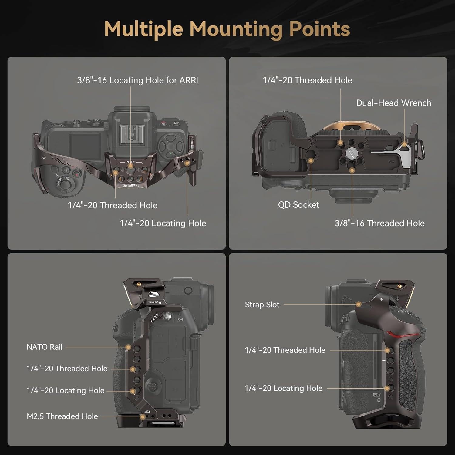 Jaula SmallRig 4316 para cámara Nikon Z 8 - Aluminio, rápida