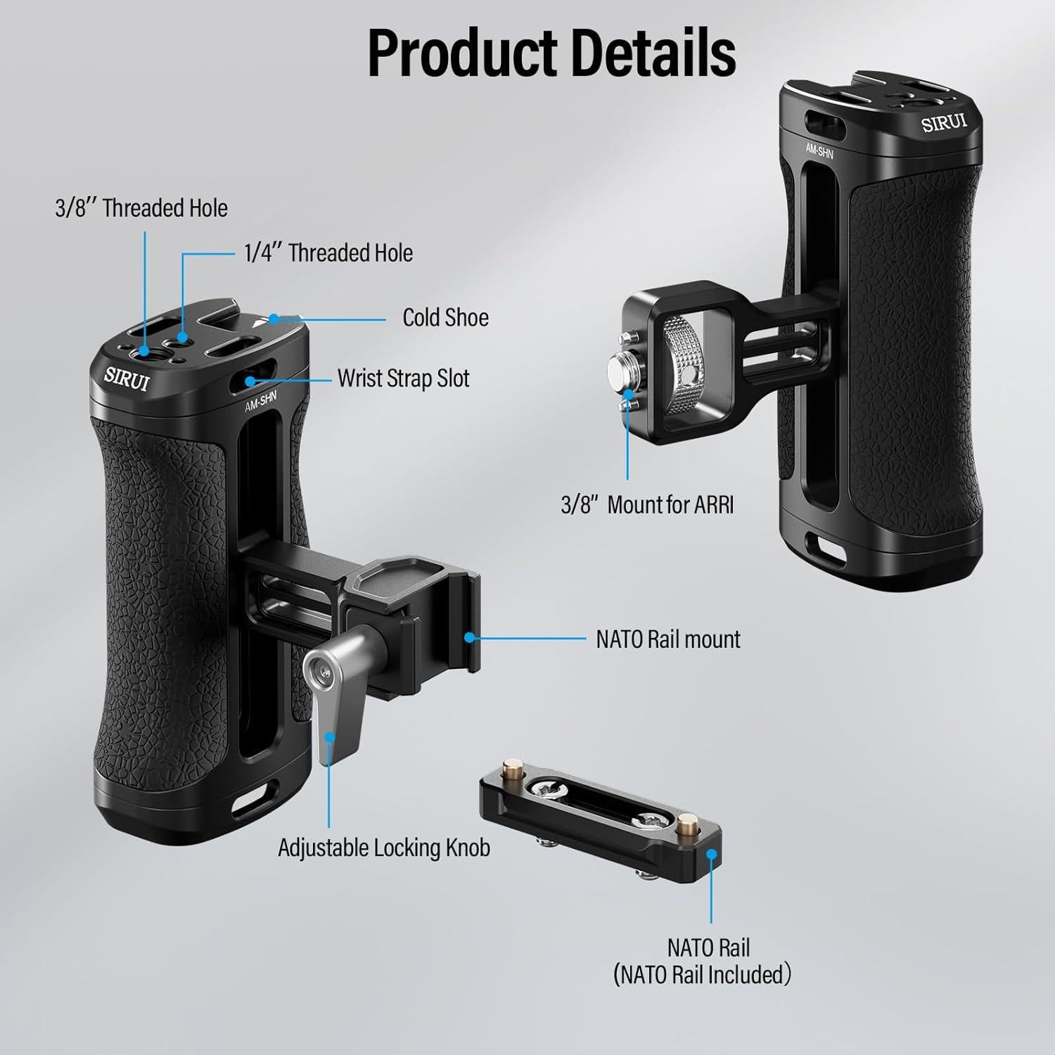 Mango Lateral SIRUI AM-SHN para Jaula de Cámara Ajustable