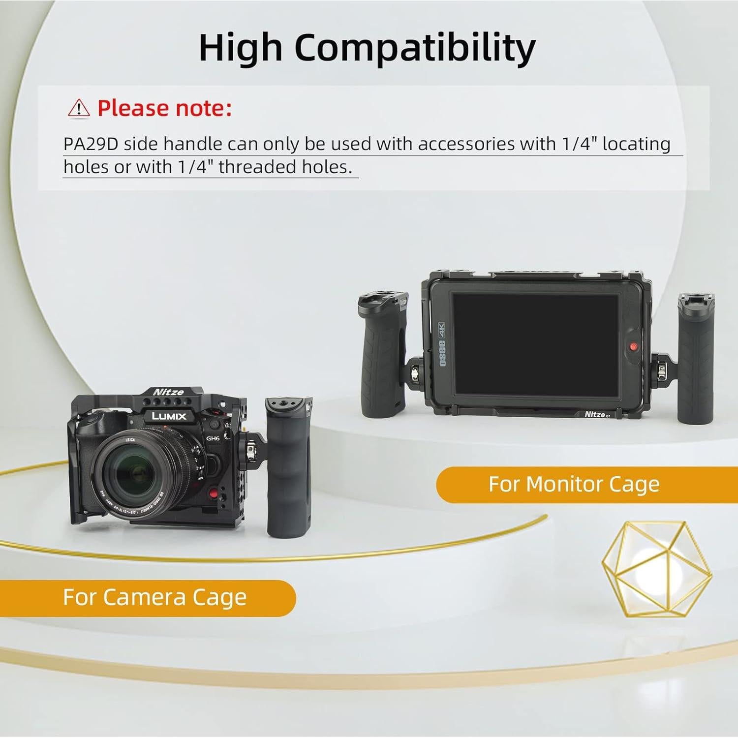 Mango Lateral Ergonómico Nitze PA29D Ajustable Aluminio