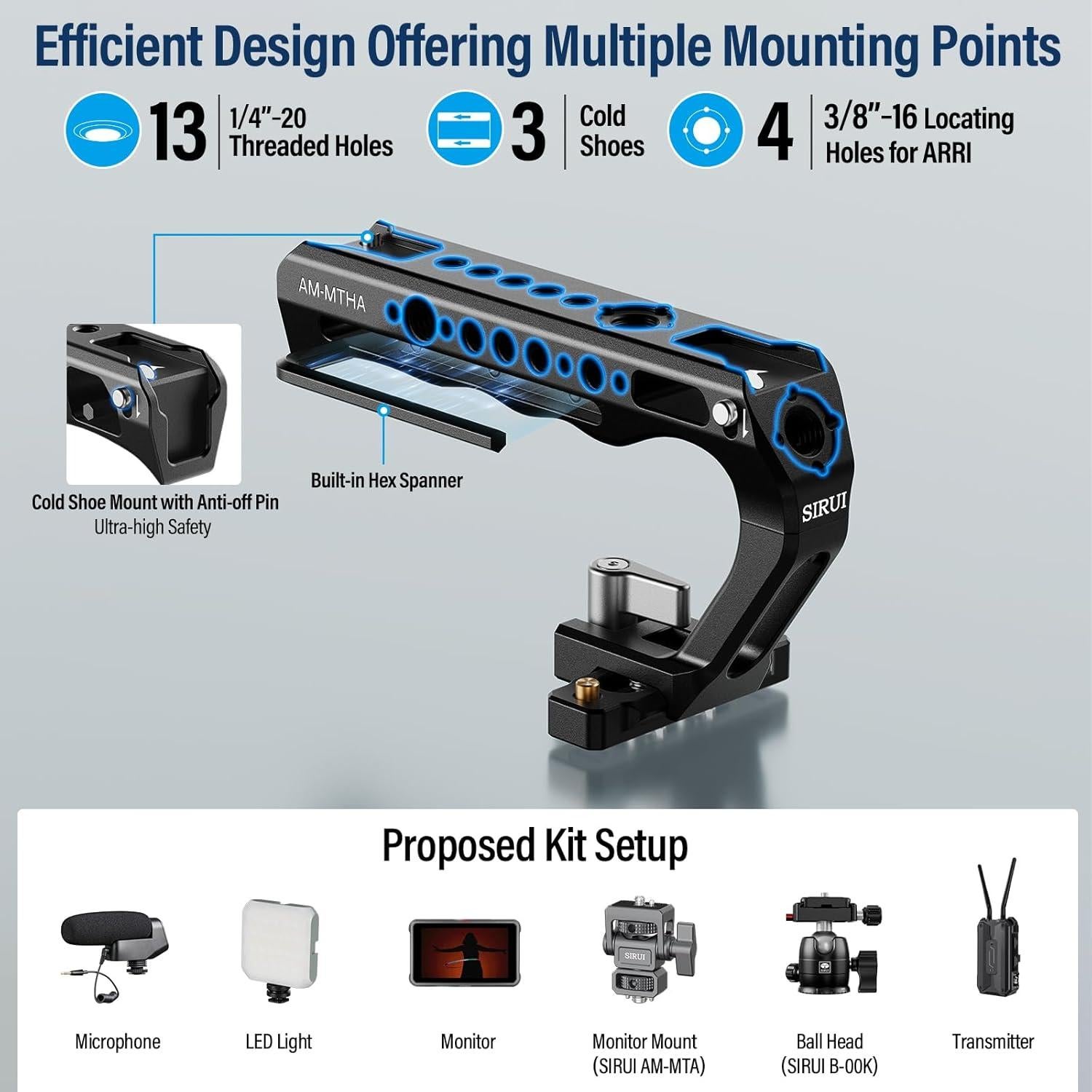 Mango Superior SIRUI AM-MTHA para Cámara con Montaje ARRI/NATO