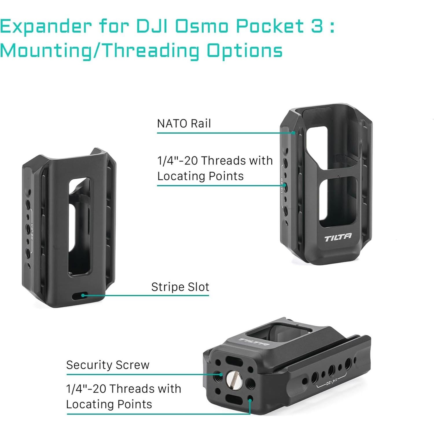 Expansor de Montaje Tilta para DJI Osmo Pocket 3 - Negro