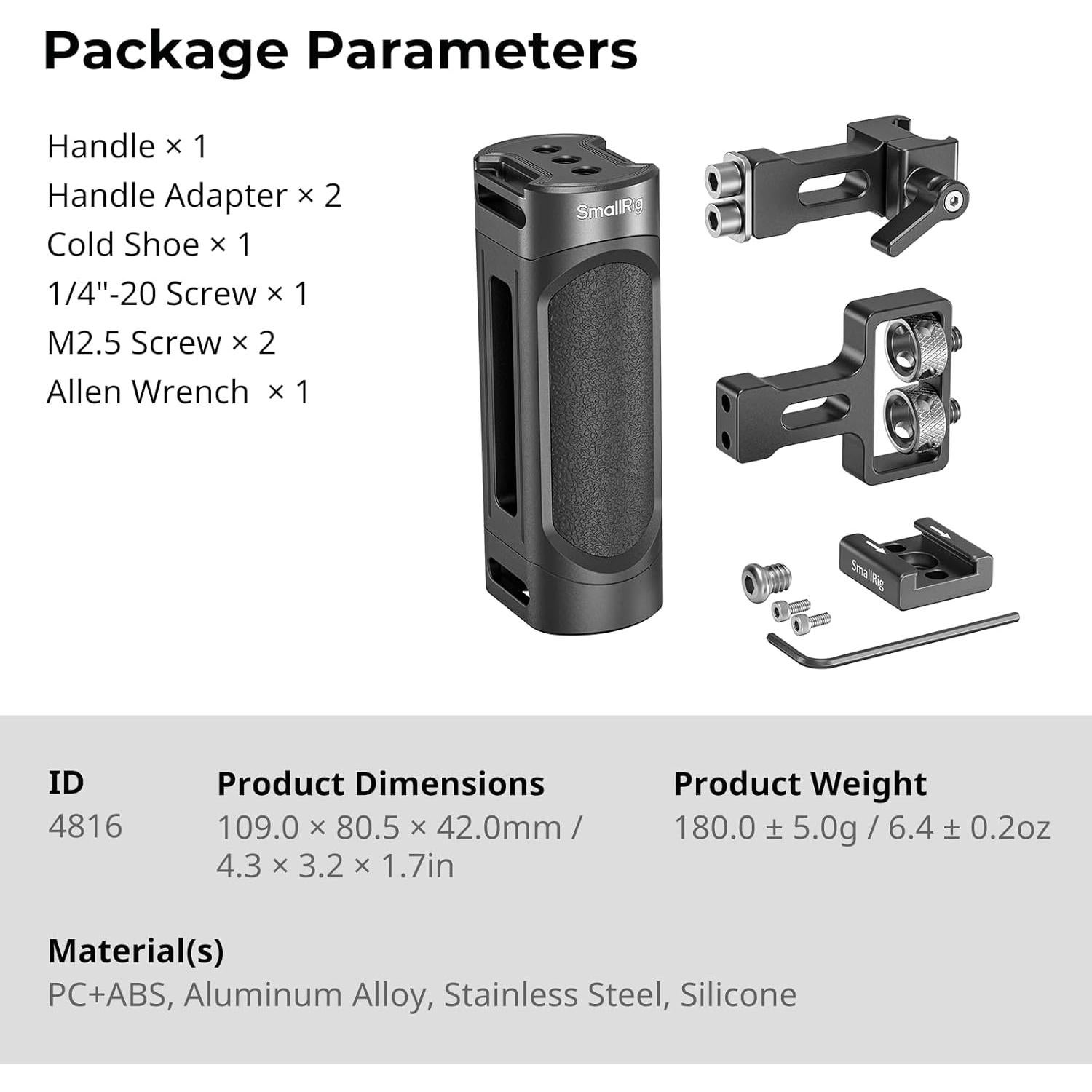 Mango Lateral Mini SmallRig 4816 Ajustable para Cámara