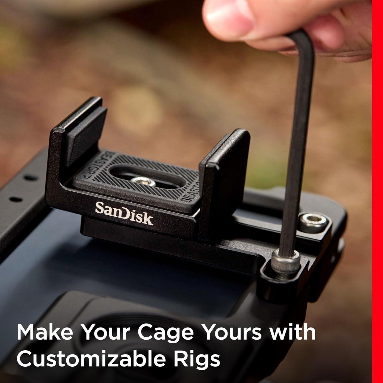 Kit Creador Beastgrip x SanDisk para iPhone 15 Pro Max - Jaula, Mango y Soporte SSD