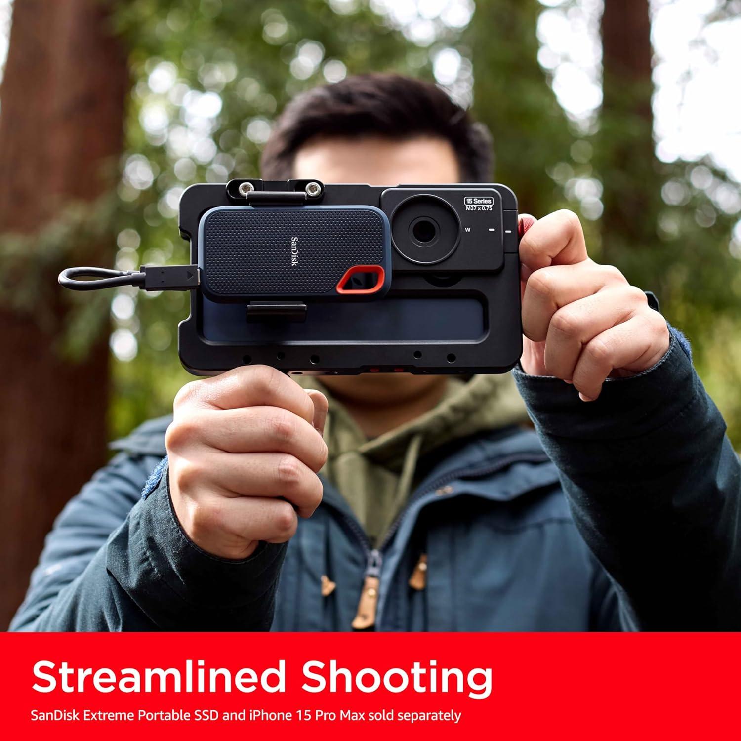 Kit Creador Beastgrip x SanDisk para iPhone 15 Pro Max - Jaula, Mango y Soporte SSD