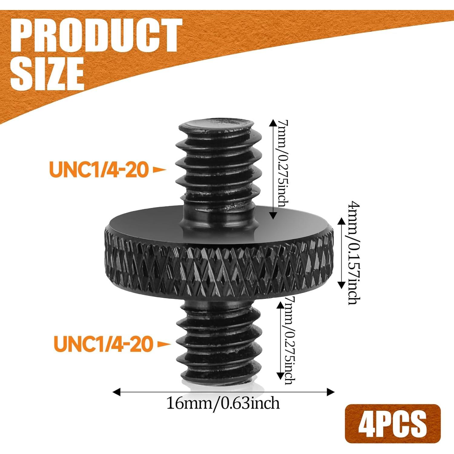 Tornillo macho 1/4" MOZEAT LENS 4 PCS acero inoxidable