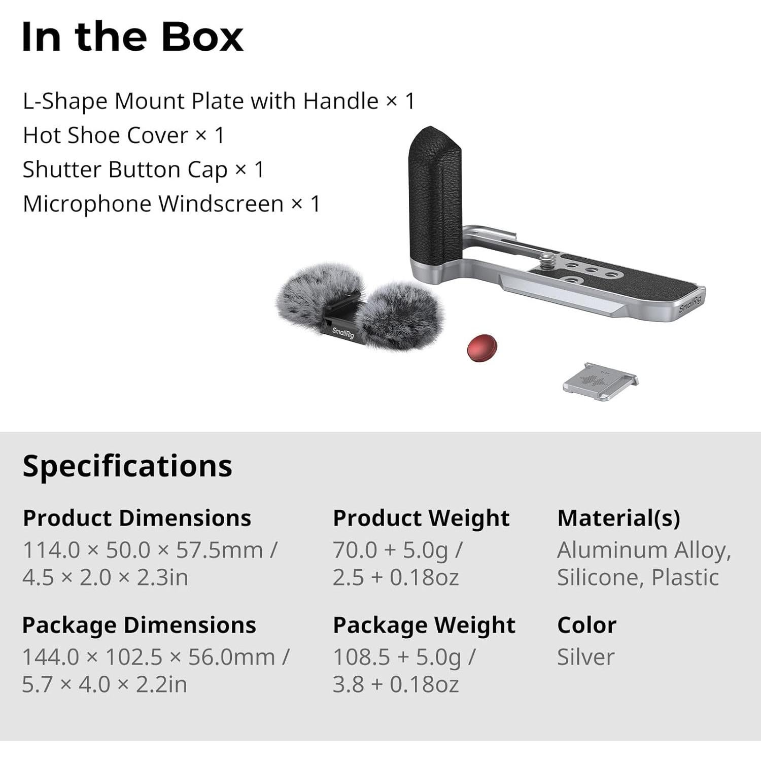 Mango en L SmallRig 4875 para FUJIFILM X-M5 - Plata