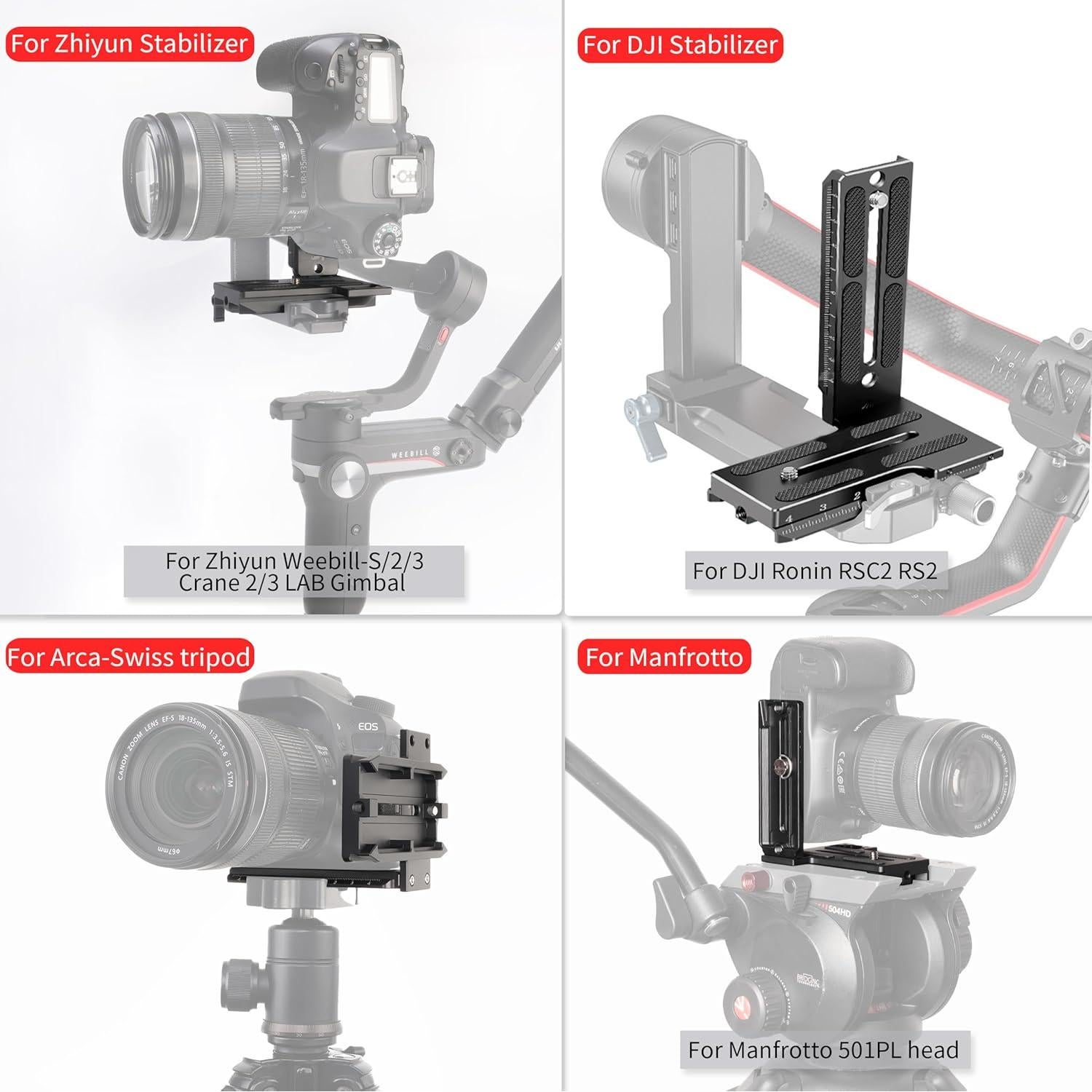 Soporte L Vertical Horizontal FocusFoto para ZHIYUN y DJI