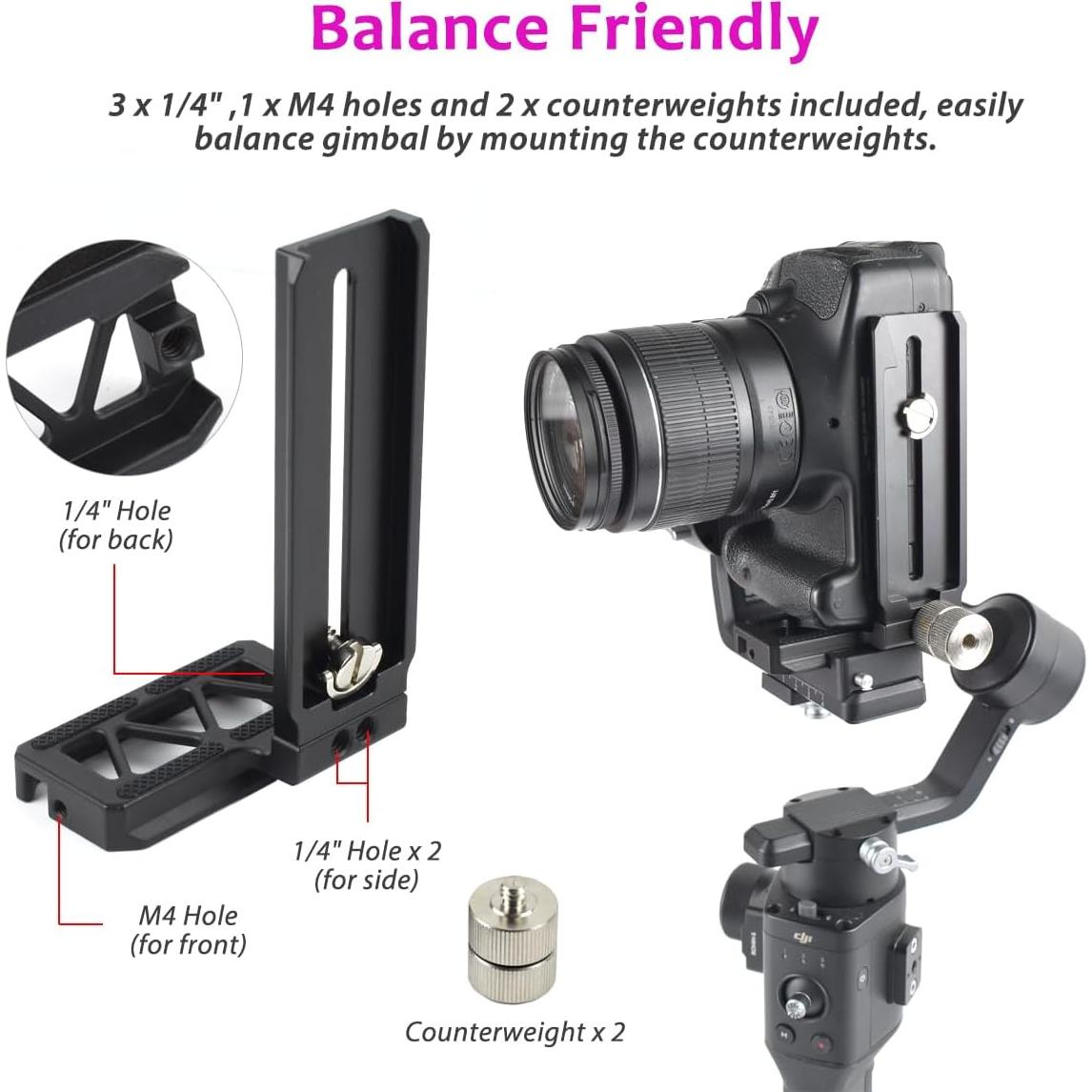 Soporte en L Akeipho para DJI Ronin SC - Aluminio, 70g