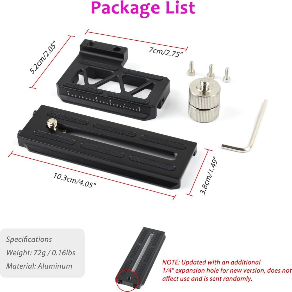 Soporte en L Akeipho para DJI Ronin SC - Aluminio, 70g