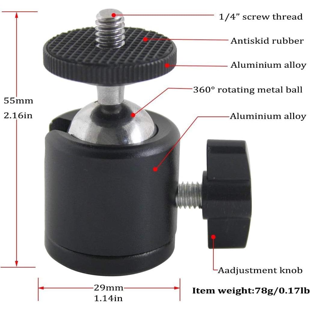 Soporte de cámara en L EXMAX con mini trípode y cabezal 360°