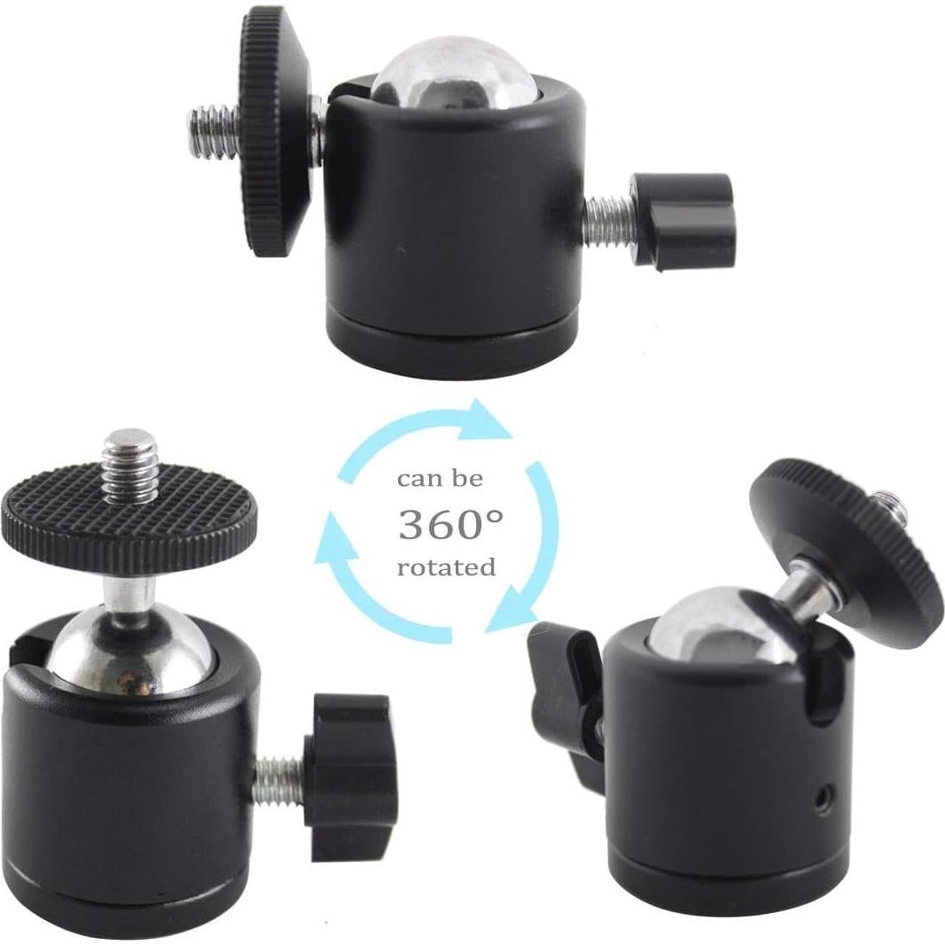 Soporte de cámara en L EXMAX con mini trípode y cabezal 360°