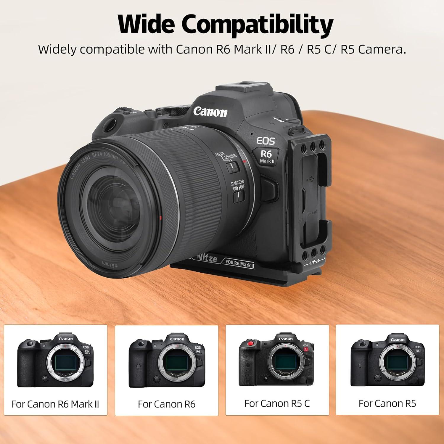 Soporte en L Nitze T-C05A para Canon R6 Mark II/R6/R5C/R5