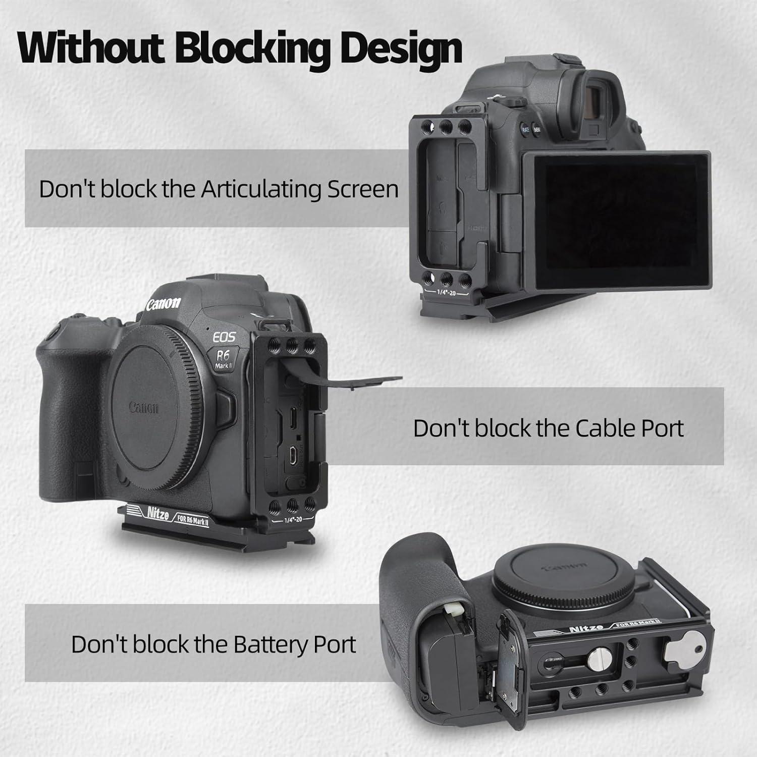 Soporte en L Nitze T-C05A para Canon R6 Mark II/R6/R5C/R5